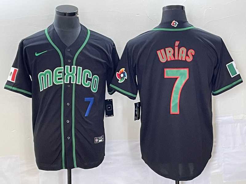 Men's Mexico Baseball #7 Julio Urias Number 2023 Black World Classic Stitched Jersey2,We sell and wholesale Men's Mexico Baseball #7 Julio Urias Number 2023 Black World Classic Stitched Jersey2 on line form chian!